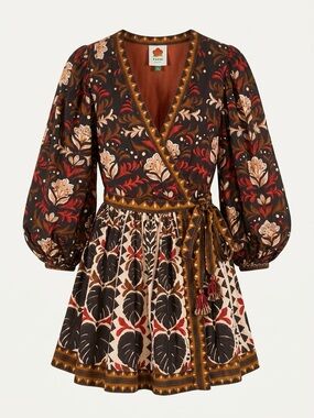 FARM Rio Printed Satin-Crepe Mini Dress ‼️SIZE L
